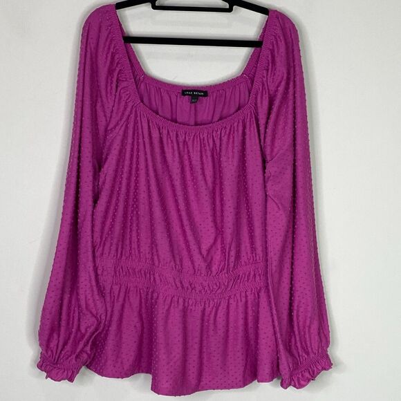 Lane Bryant 2021 Polka Dot Peplum Textured Blouse Women's Plus Size 18/20 - Picture 1 of 9